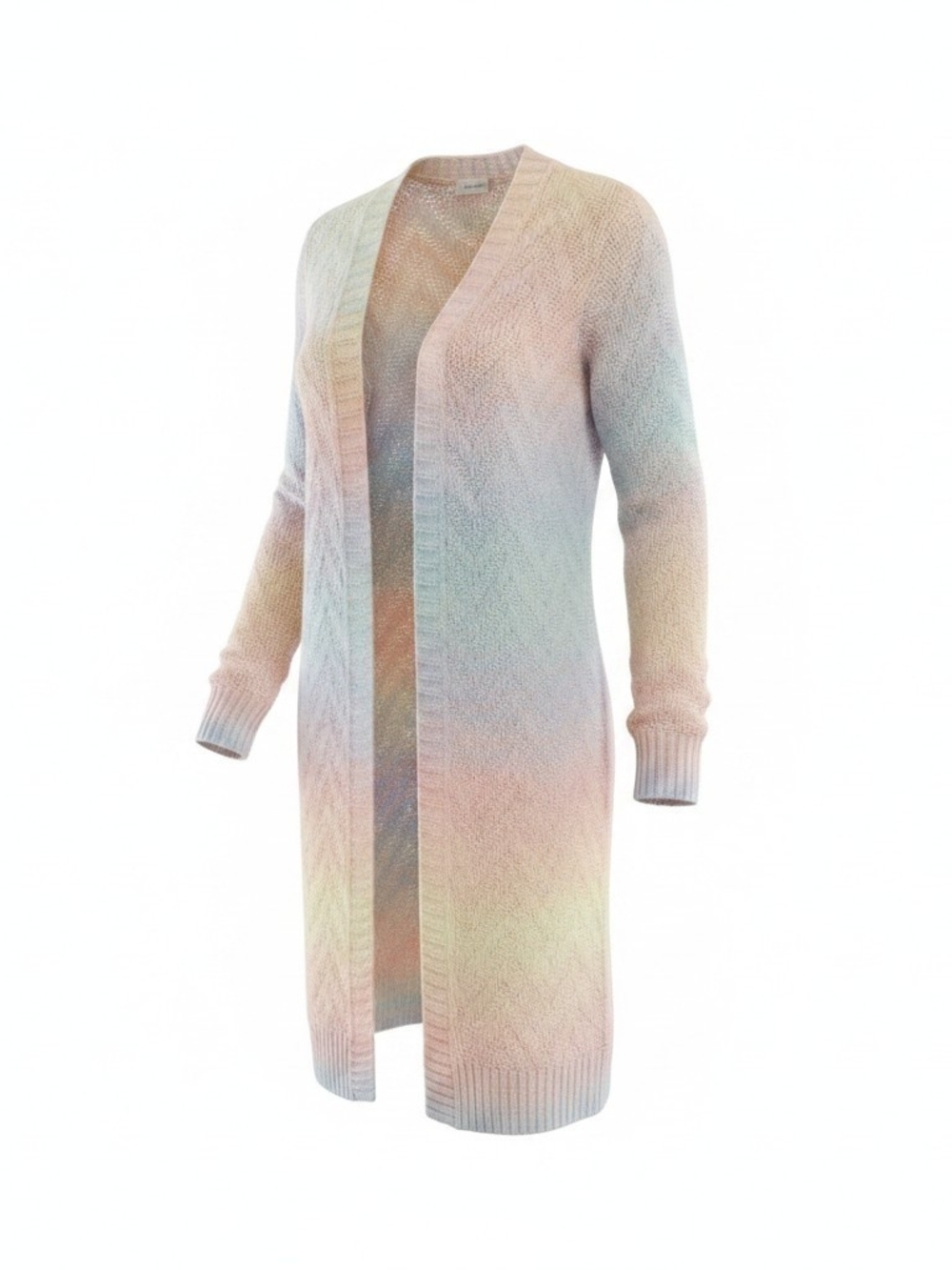 SHEIN Pastel Ombre Long Open-Front Cardigan